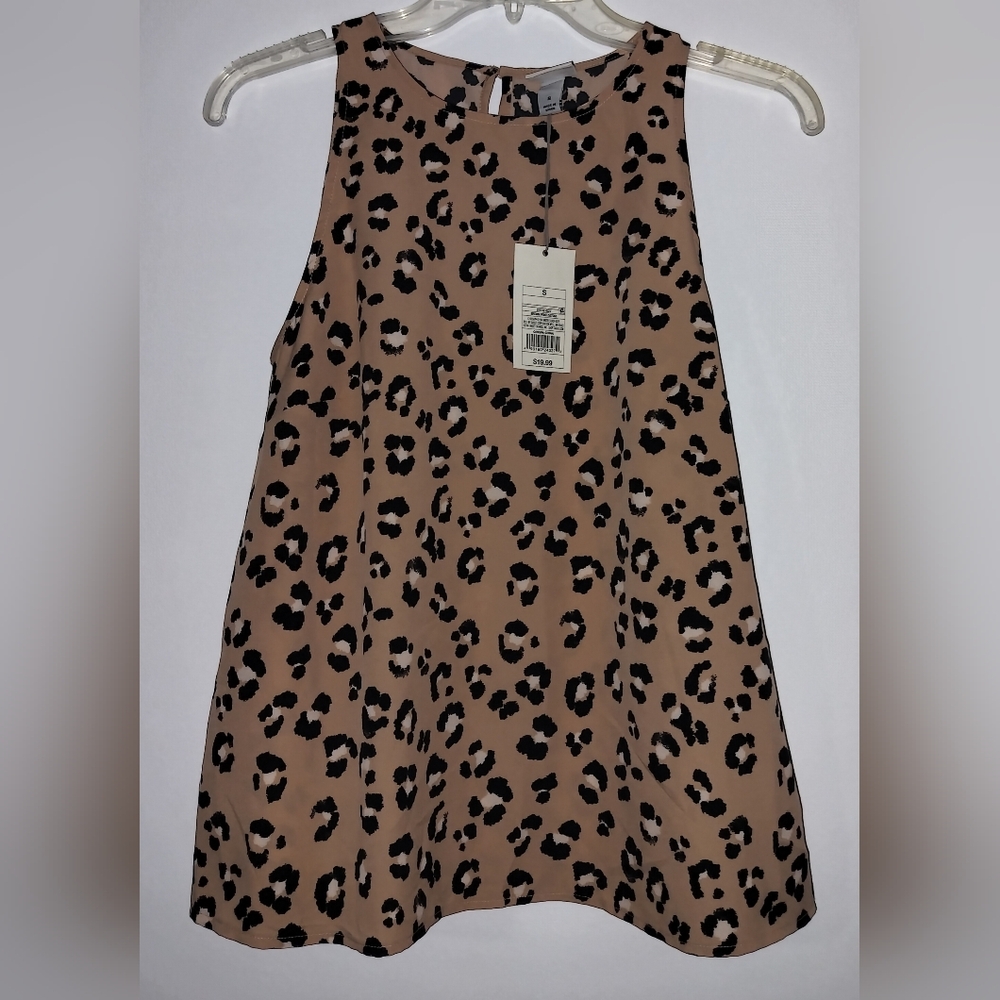 NWT A New Day Women's Sleeveless Cheetah Print Top S